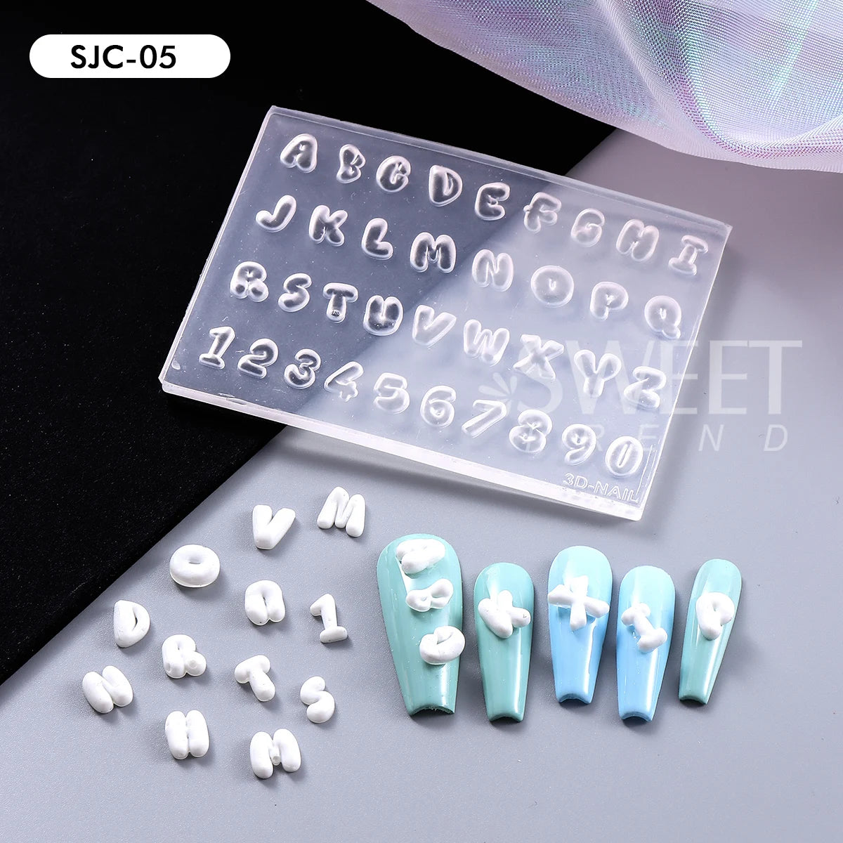 3D Letter Music Note Nail Silicone Mold DIY Fashion Carving Template Decoration Tools Acrylic Jewelry Nail Accessories Supplies