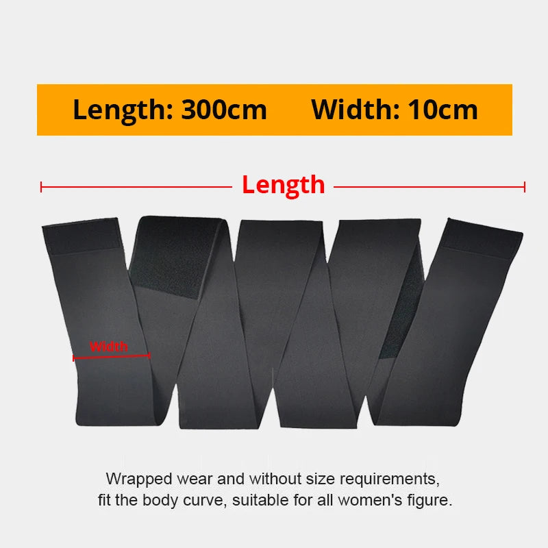 YBFDO Women Waist Trimmer Wrap Bandage Belt Waist Trainer Shaperwear Tummy Control Slimming Fat Burning Fitness Body Shaper