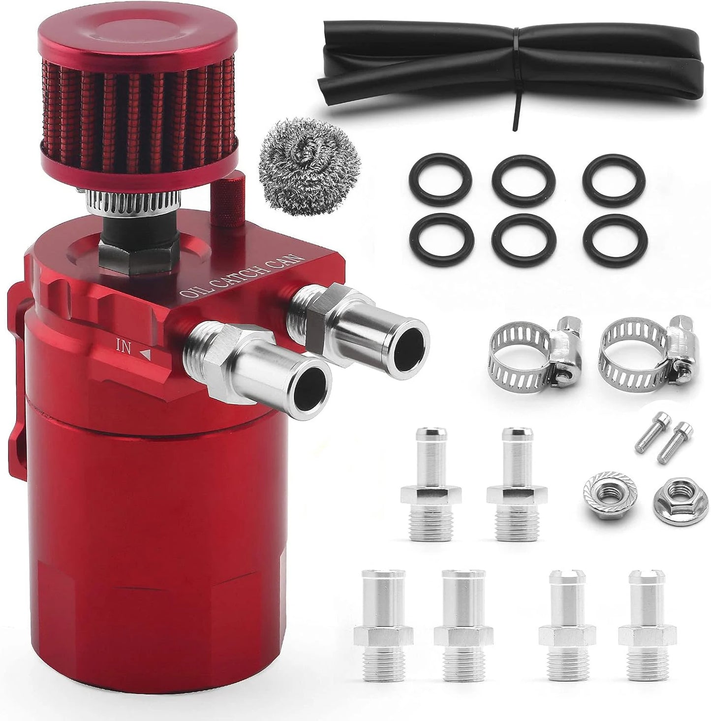 Universal Baffled Aluminum Oil Catch Can Reservoir Tank Oil Tank With Breather Filter OCC-1020A