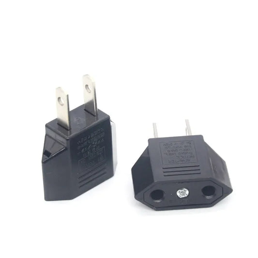 EU Europe to US USA Travel Power Plug Adapter Converter (Black)