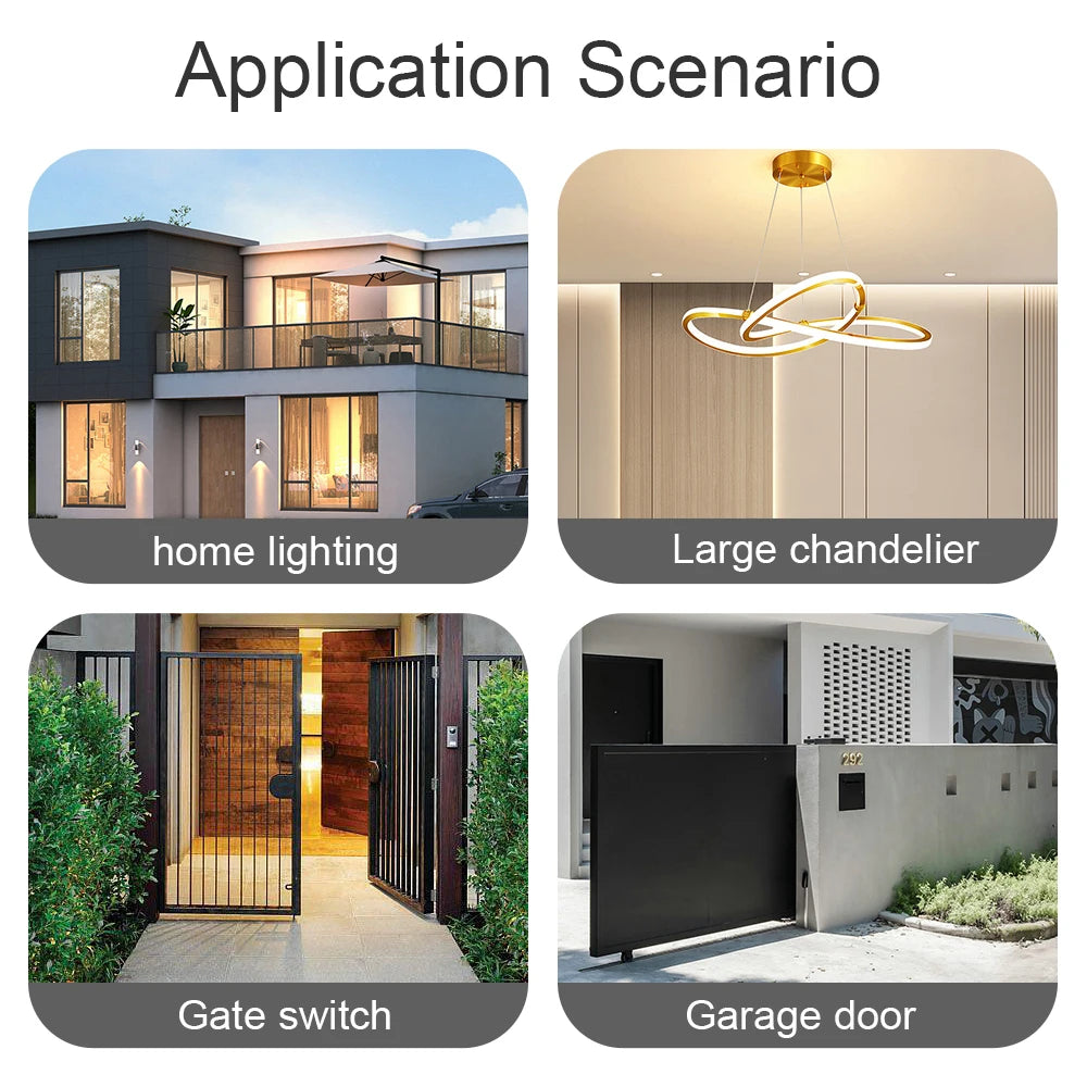 Tuya Smart 4 Channel WiFi RF Momentary Inching Relay Self-Lock Switch Module,DIY WiFi Garage Door Controller, Alexa Google Home
