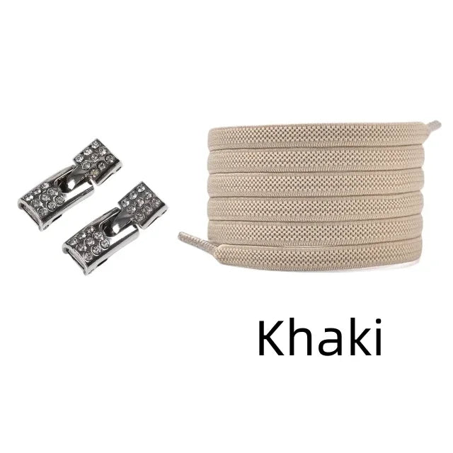 Elastic Laces Sneakers Diamond Cross Locks Shoelaces Without ties Kids Adult 8MM Width No Tie Shoe laces Rubber Bands Shoelace
