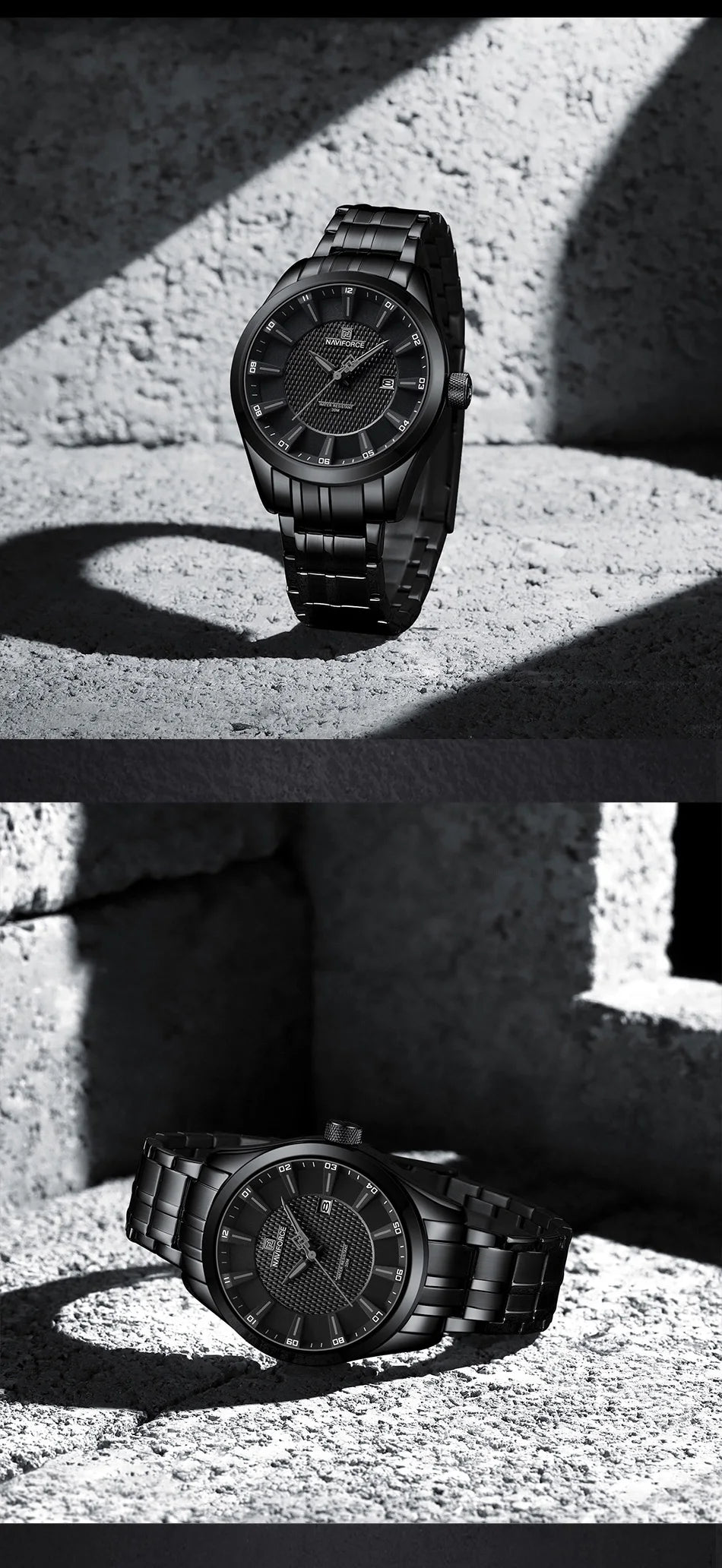 Top Brand NAVIFORCE Men's Watch Waterproof Quartz Business Casual Wristwaches Stainless Steel Strap Date Clock Relogio Masculino