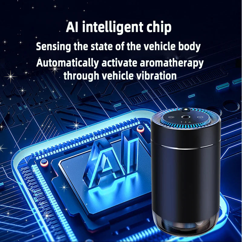 Smart Car Air Freshener with Projector Light - Car Star Top - USB Rechargeable Fragrance Diffuser - Adjustable Fragrance Intensi