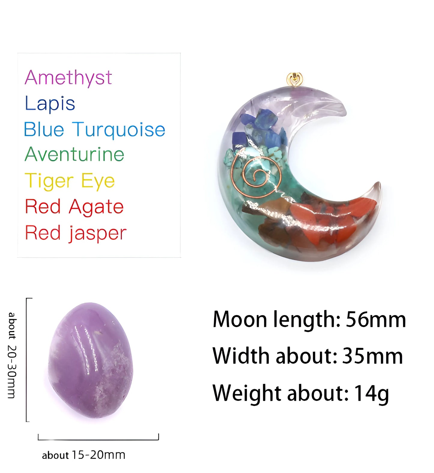 7 Chakra Healing Crystals Set Orgone Energy Pendant Necklace + Chakra Crystal Stones Kit