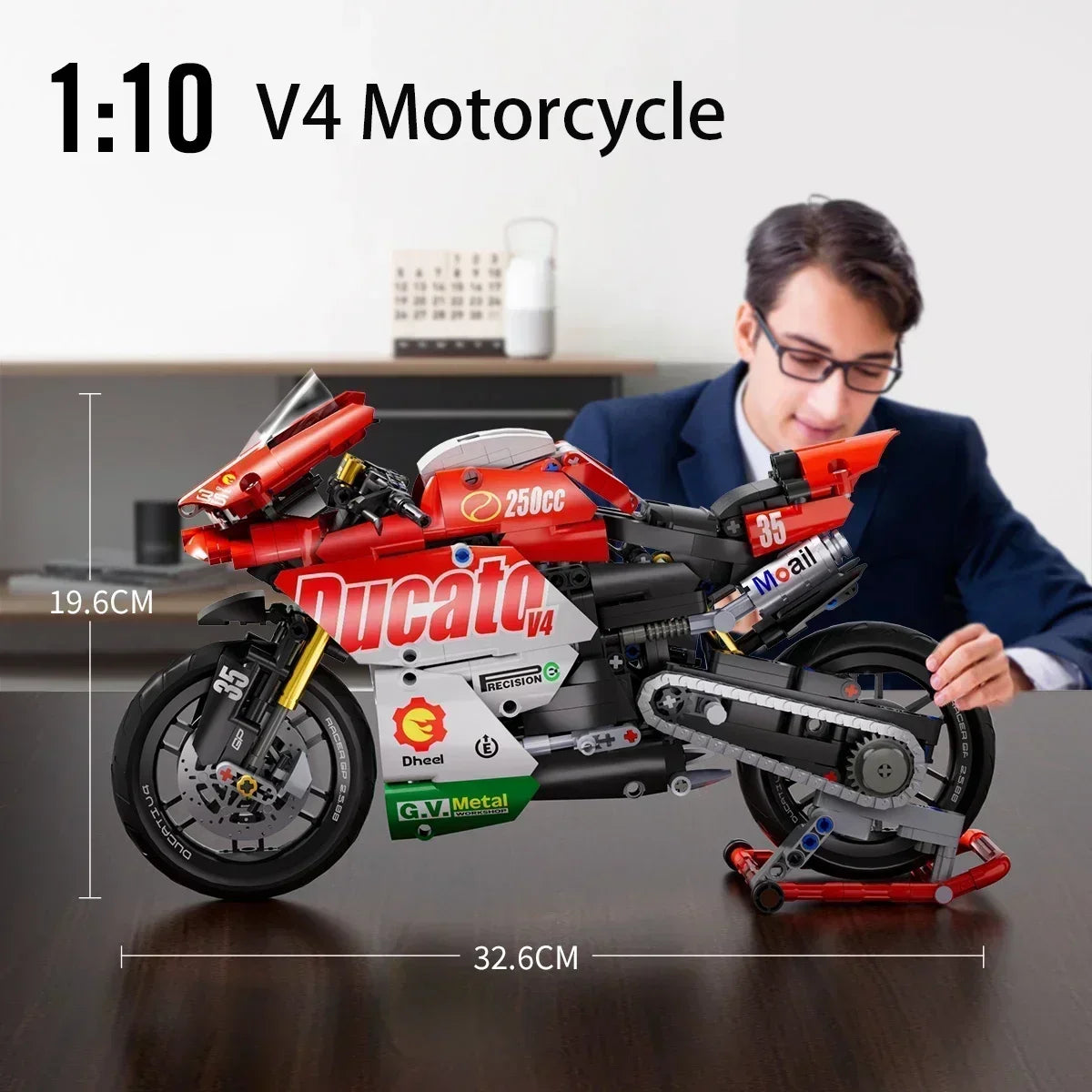 800+PCS Motorcycle Building Blocks Set Super Motorbike 1:10 Model Kit Technical Racing Kid Assembled Toy Gift For Boys And Girls