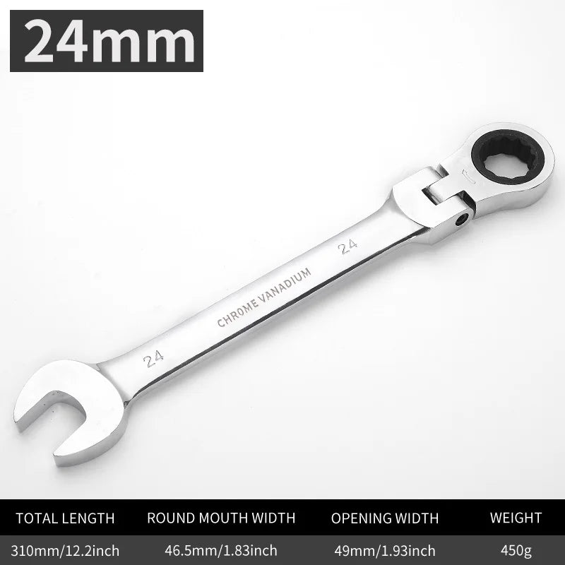 Flexible  Action Wrench Spanner Nut Tool Head  Metric Spanner Open End and Ring Wrenches Tool