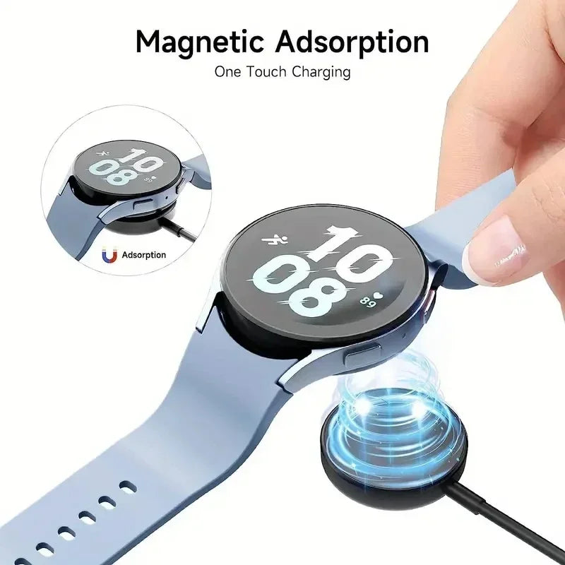 Portable USB Cable Fast Charging Dock Station Magnetic Watch Wireless Charger For Samsung Galaxy Watch 8/7/6/5pro/5/4/3 Active 2