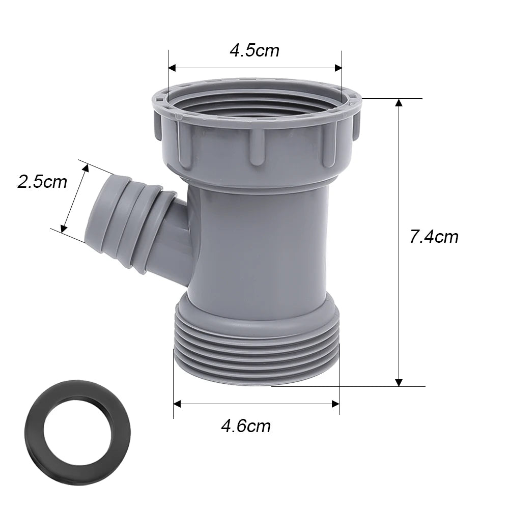 Kitchen Sink Drain Pipe Tee Adapter 45mm Internal Threads Y-Shaped Single Hole Overflow Sewer Branch Connector Thread Fittings
