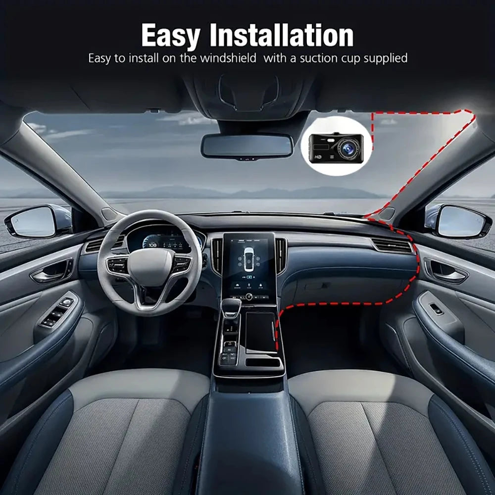 4-inch 1080P Dash Cam for Cars Touch Screen Car DVR Video Recorder Rear View Camera for Vehicle 24H Parking Monitor Black Box