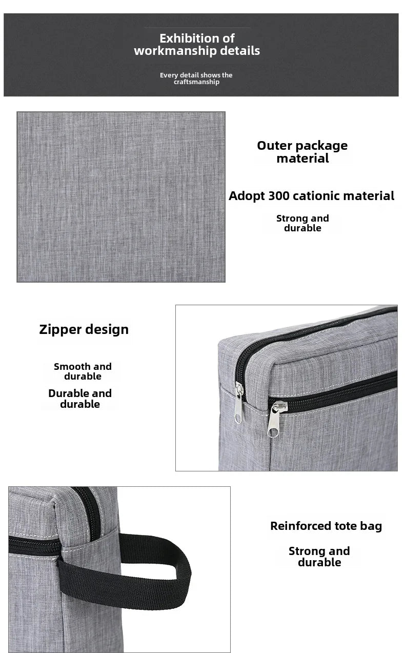 Multifunctional Simple Waterproof Oxford Cloth Cosmetics Bag Thickeneded Double-layer Cosmetic Bag Large Capacity Portable St...