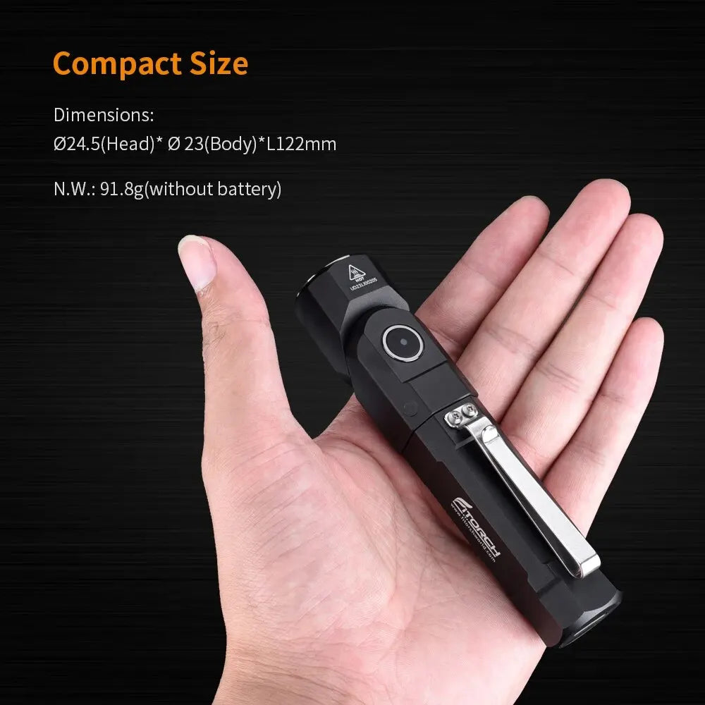 Fitorch ER26 Rechargeable LED Flashlight Versatile Torch 90° Adjustable Head Magnetic Charging Flash Light Camping Hand Lamp