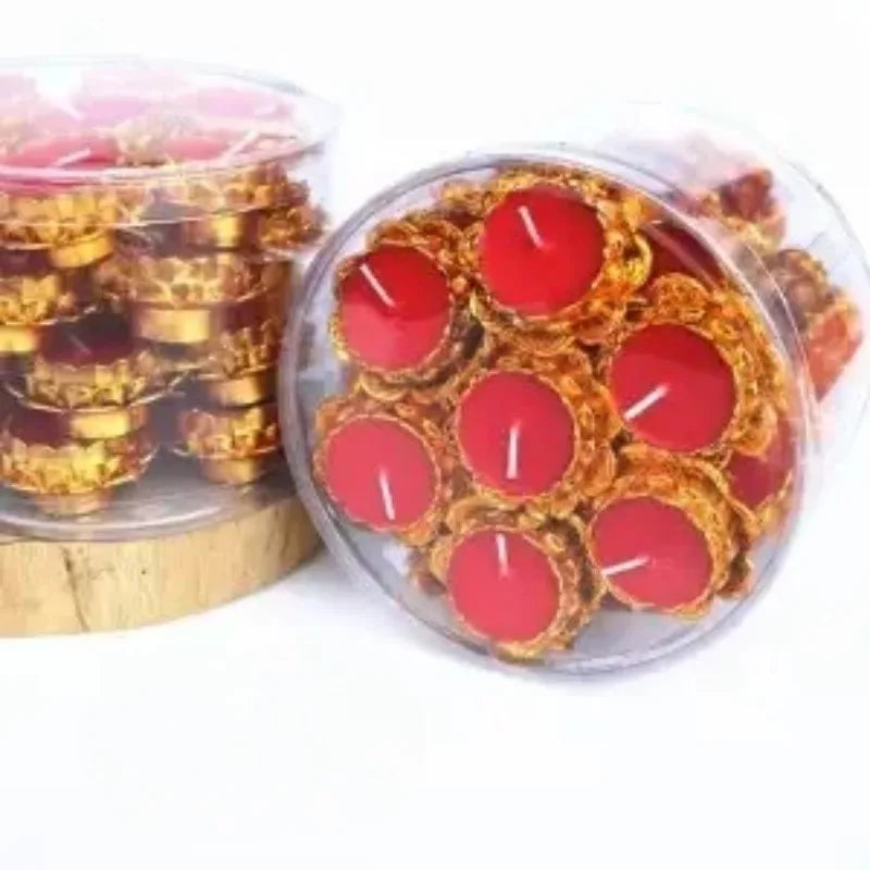 28 Pcs Handmade Lotus Flower TeaLight Candle, Floating Candle and Tea Lights, Centerpieces for Tables, Bridal Baby Shower