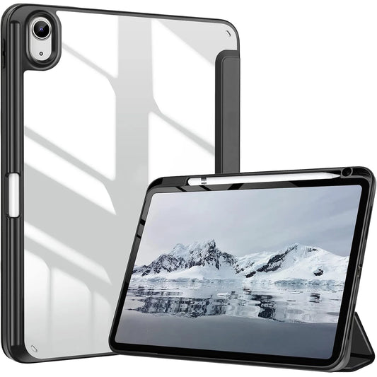Flip Tablet Cover For iPad 10 2022 10th 10.9''/11 2025 11th (A16) 11'' Acylic Back Case With Pencil Holder Auto Wake up /Sleep