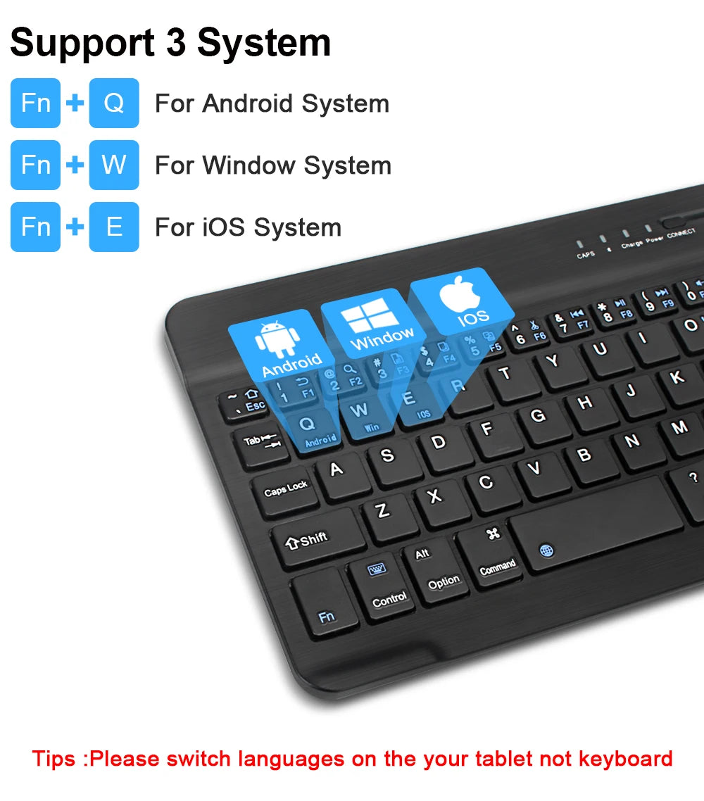 Mini Bluetooth Keyboard Wireless Keyboard Rechargeable For Phone Tablet Russian Spanish Keyboard For Android ios Windows