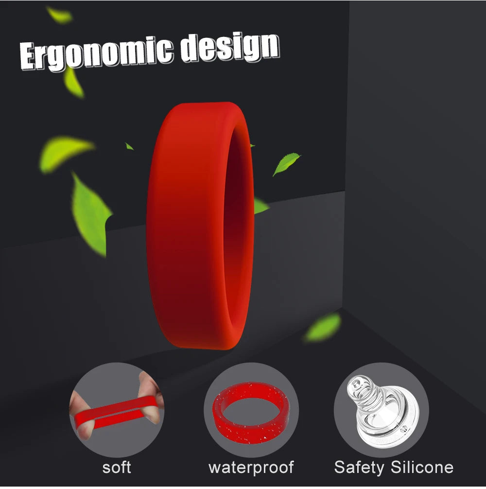 Cock Ring Durable Silicone Penis Rings Men's Delayed Ejaculation Rubber Rings Sex Toy For Men Couple Stretcher Scrotum Ring