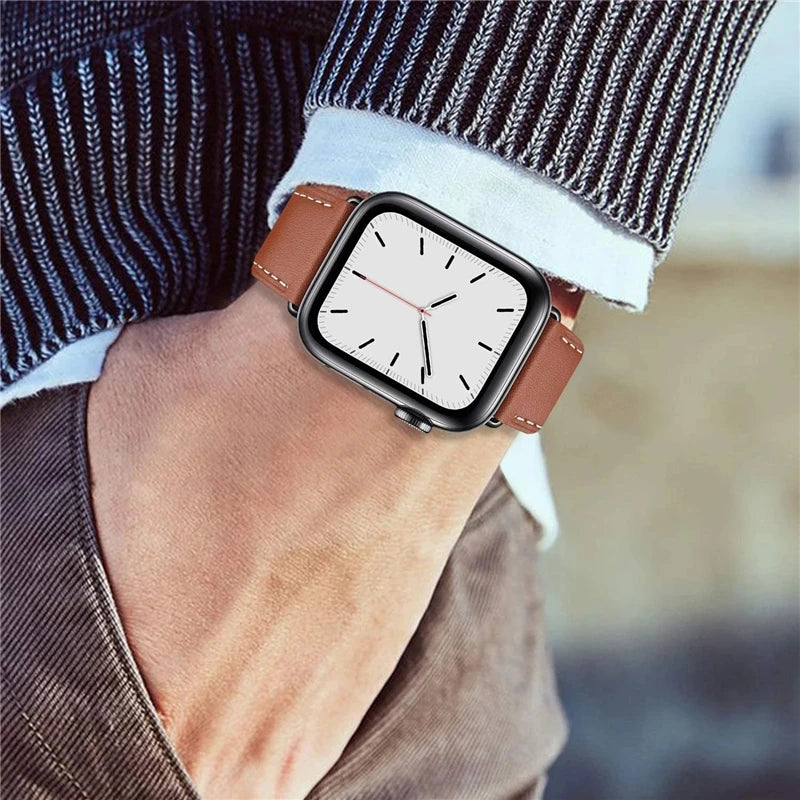 Leather Loop Band for Apple Watch Ultra 49mm 45mm 40mm Sport Strap Wristband Bracelet for IWatch Series 10 9 8 7 6 3se 42mm 46mm