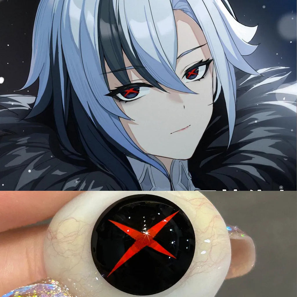 1pair Genshin Arlecchino Cosplay Color Contact Lenses Halloween Scary lens Softlens