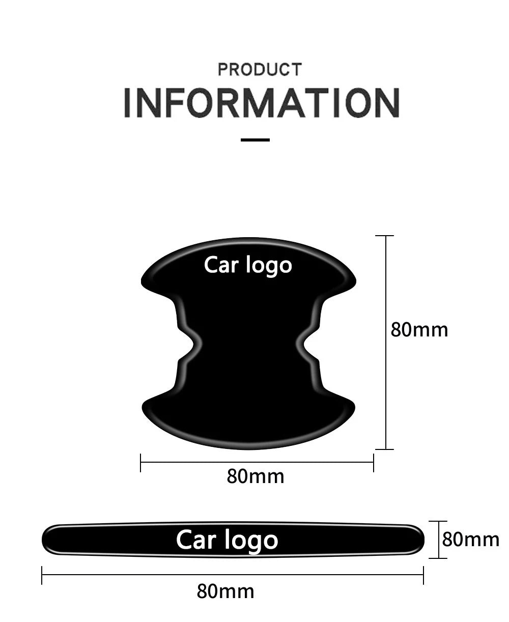4/8Pcs/Set Car Handle Scratch Resistant Protective Film Door Stickers Car For Toyota Corolla Camry Rav4 Yaris hilux Prius Auris