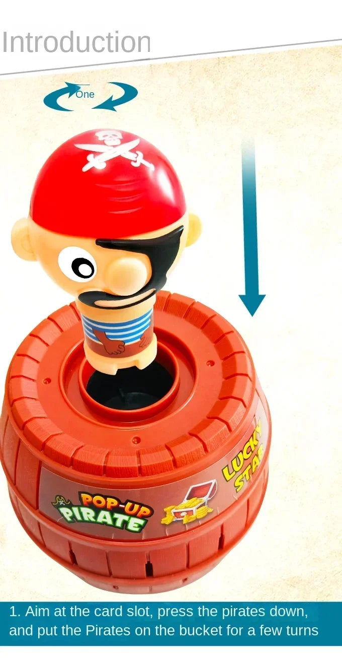Big Knife Insertion Pirate Bucket Uncle Wooden Bucket Uncle Sword Insertion Creative Trick Table Game Pirates Bring 24 Swords