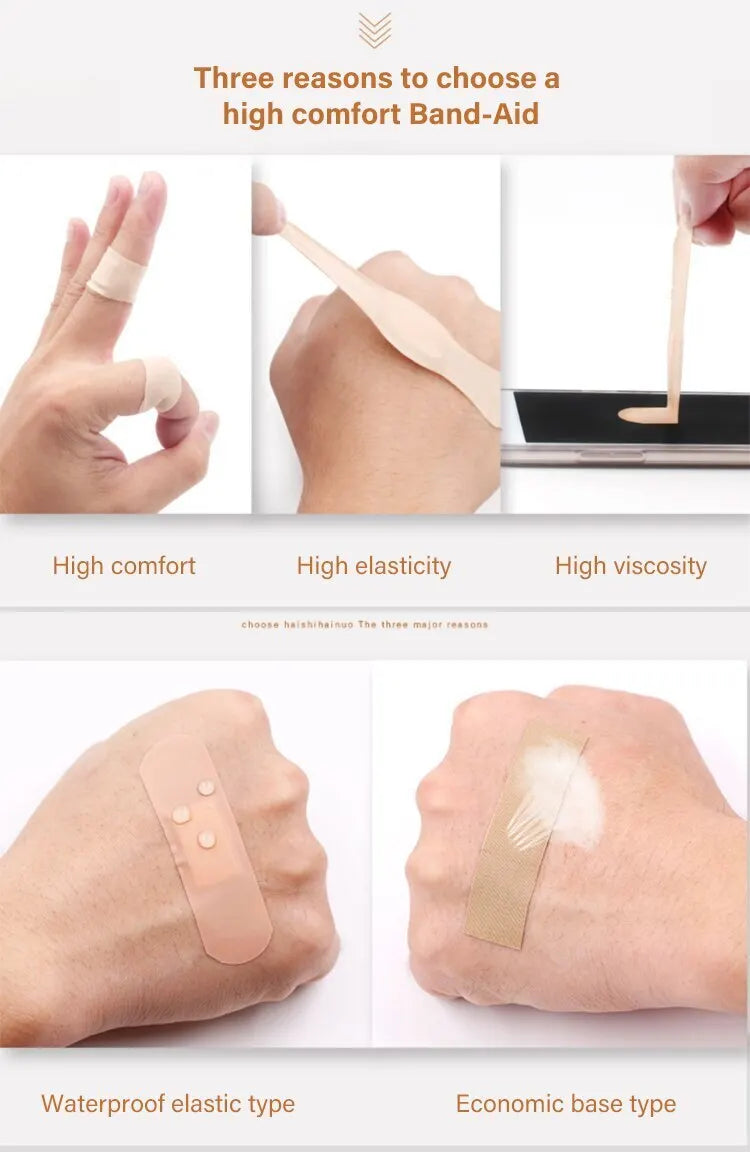 100pcs/box Cartoon Pattern Medical Breathable Bandage High Elasticity First Band Aid Emergency Individually Wrapped Hais Hainuo