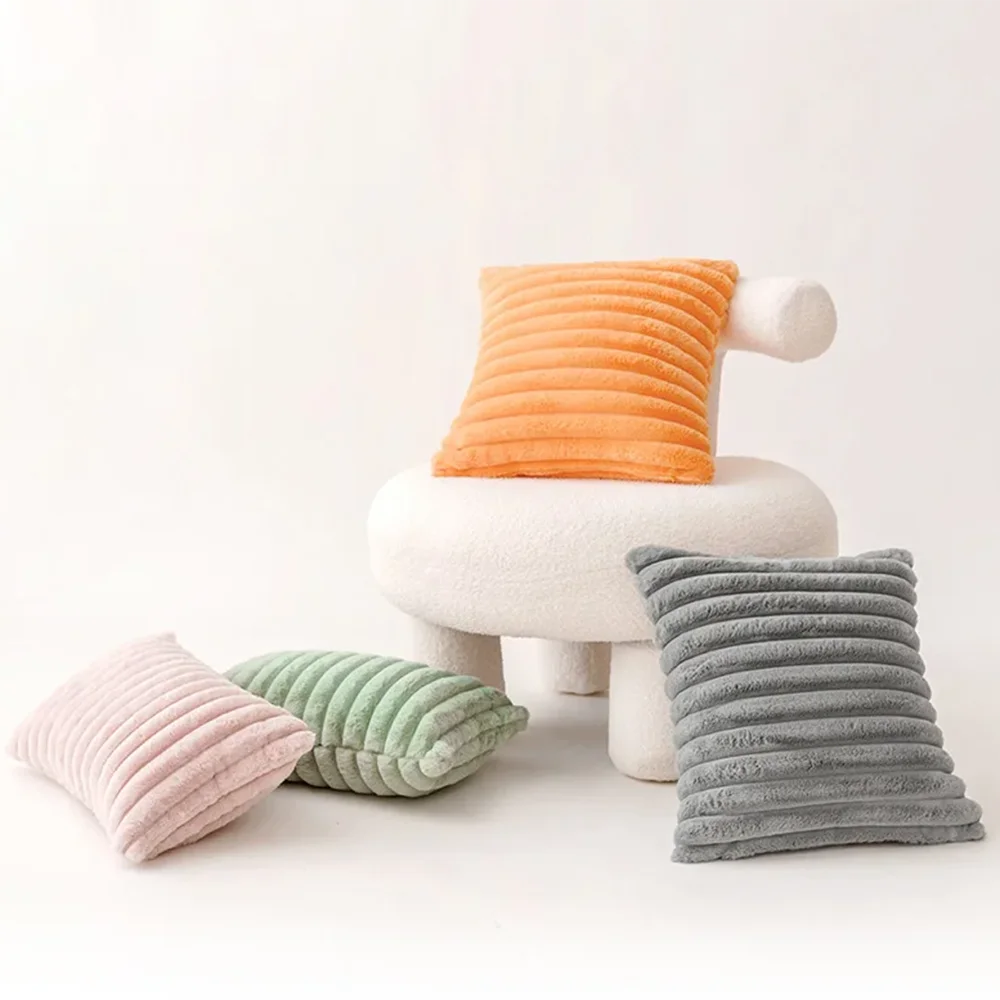 Super Soft Plush Pillow Case Winter Throw Cushion Cover for Sofa and Bedside, Living Room Nordic Decorations Rectangle Cover