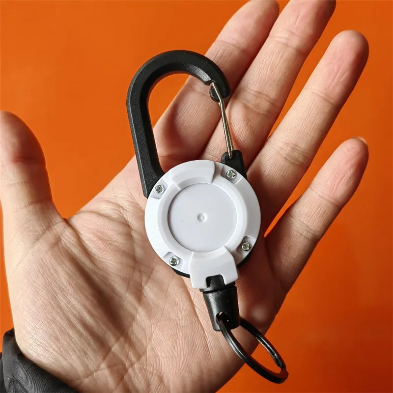 Automatic Retractable Wire Rope Luya Anti-theft Tactical Keychain Telescopic Belt Keyring Outdoor Carabiner Hook Backpack Buckle