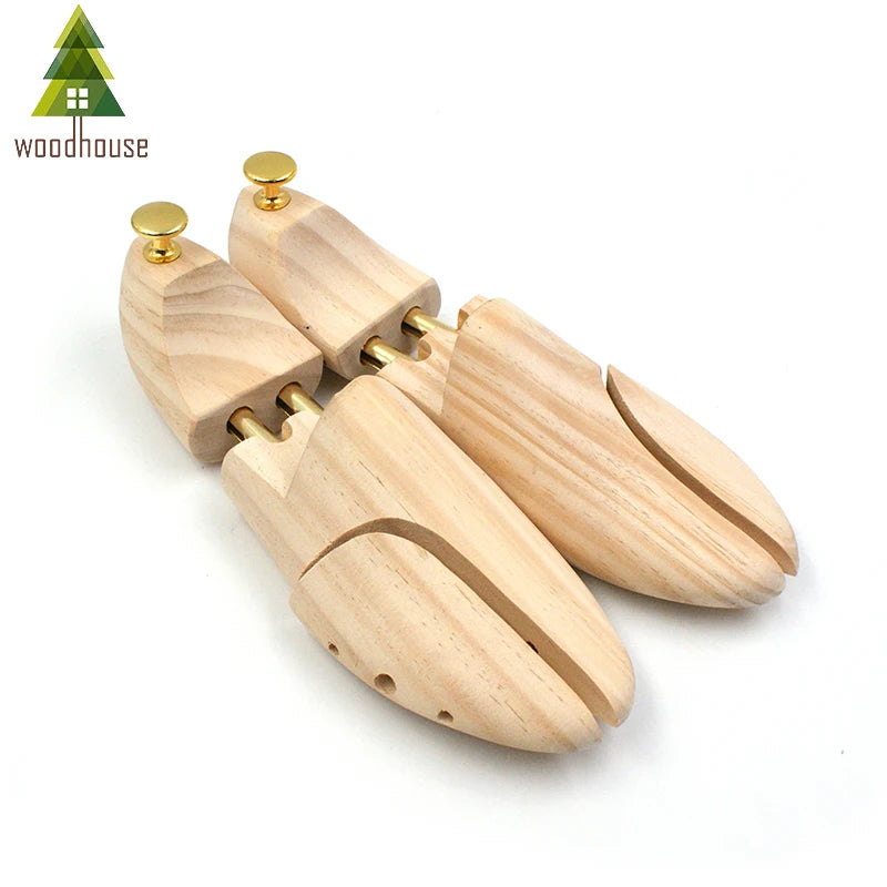 Men's and Women's Shoe Trees Twin Tube Adjustable New Zealand Pine Wood Shoe Tree