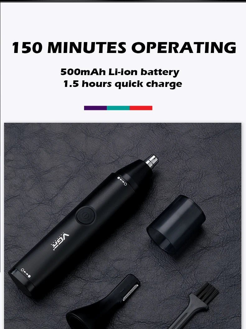 VGR Nose Hair Trimmer Professional Mini Hair Trimmer Electric Nose Trimmer 2 In 1 Rechargeable Waterproof V 613