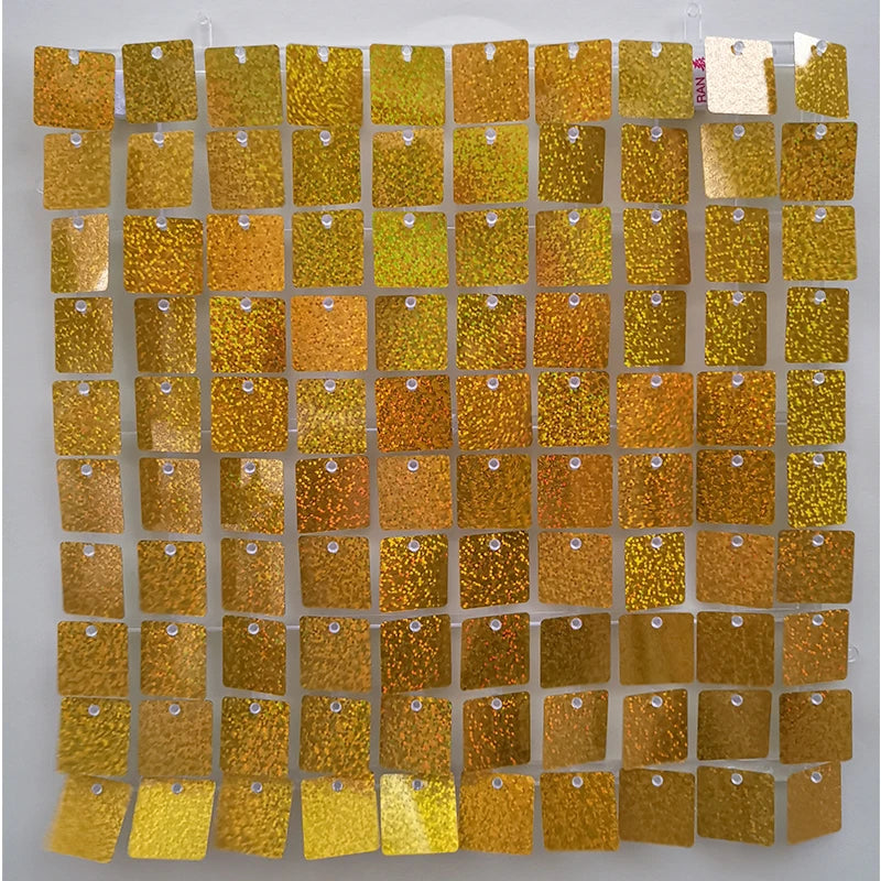 1000pc Shimmer Sequin Party Backdrop Curtain Metallic Foil Fringe Birthday Wedding Wall Decoration Photo Zone Booth Glitter Gold