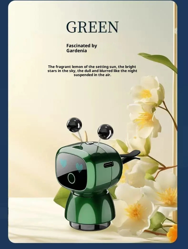 Creative Car Smart Aromatherapy Diffuser - Robot-shaped Aromatherapy Ornament, Air Freshener with Long-lasting Light Fragrance