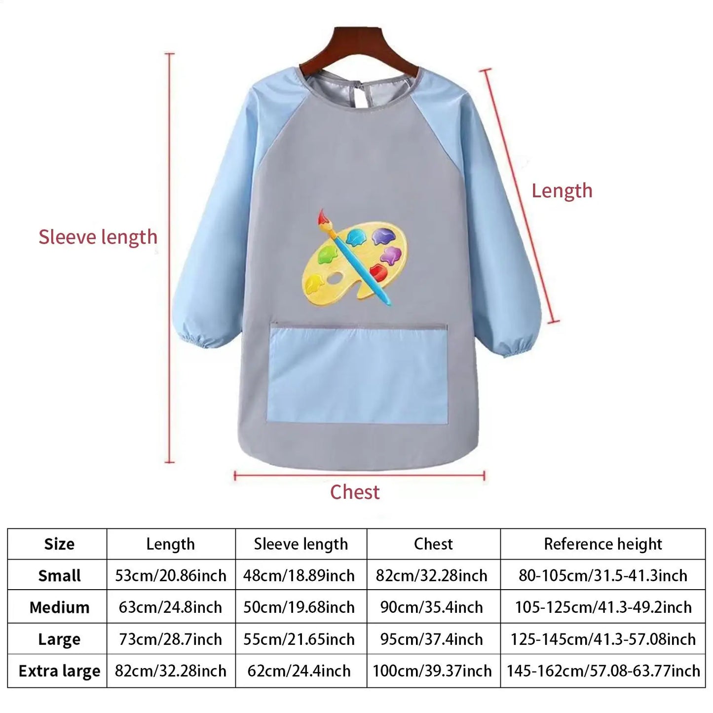 Toddler Smock For Painting Waterproof Children Apron Children Smock With Long Sleeves For Garden Painting Baking Preschool
