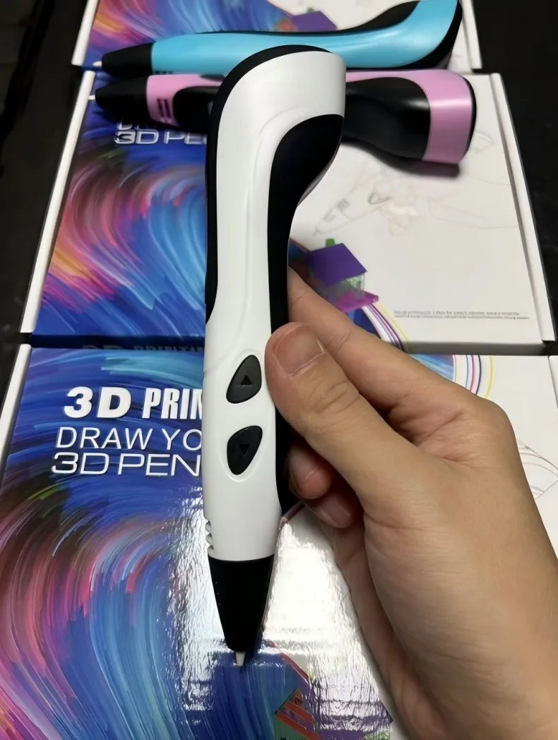 2024 New 3D Printing Pen 3D Pen for Children with Power Adapter 50M PLA Filament Travel Case Birthday Christmas Gift for Kids