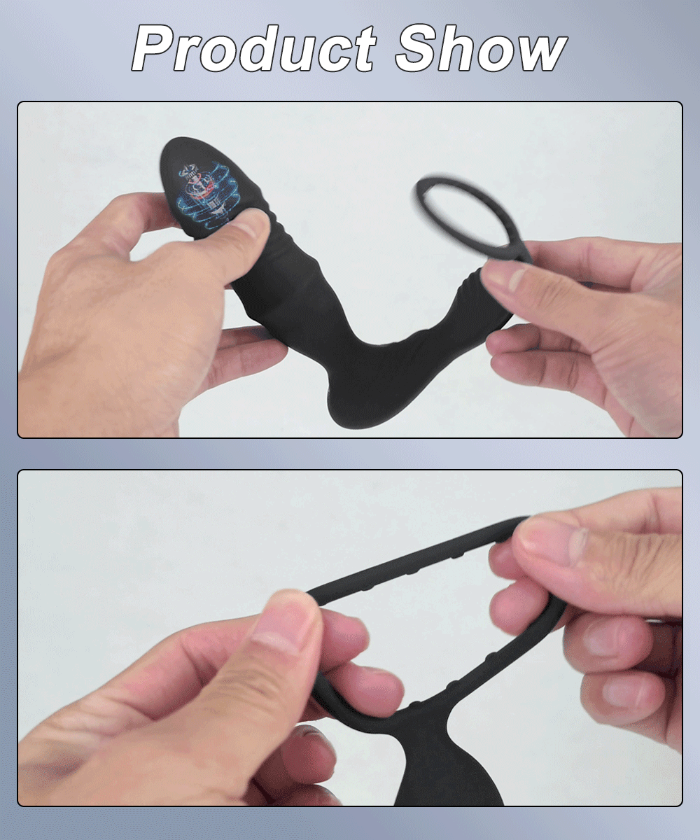 4in1 Thrusting Vibrating Anal Vibrator Prostate Massager Cock Ring Anal Plug G Spot Massager Male Sex Toys for Men Women Couples
