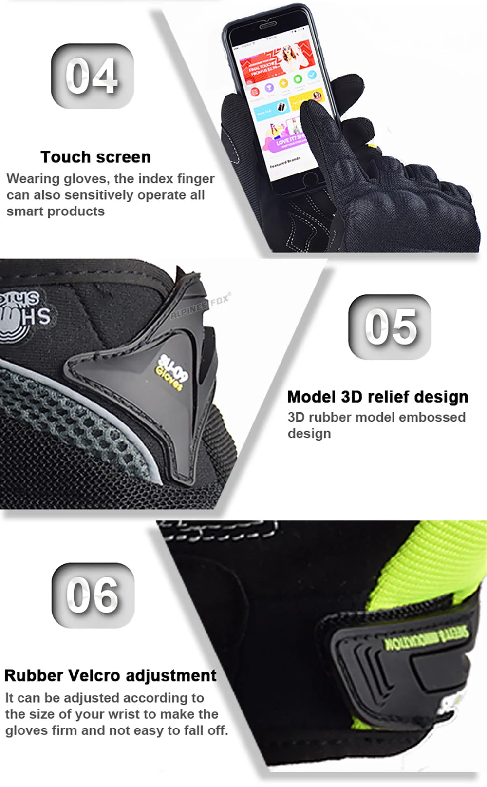 SUOMY Women Purple Motorcycle Gloves Touch Screen Full Finger Racing/Climbing/Cycling/Riding Sport Windproof Motocross Gloves