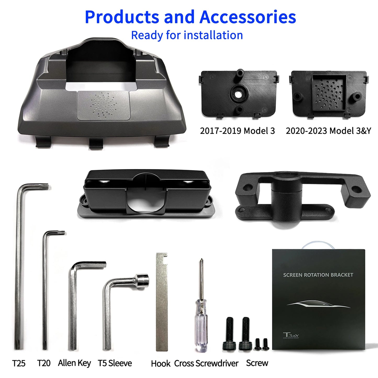 Model Y swivel Mount for Tesla Model 3 Monitor Rotate Bracket highland Tilt Screen Turn Display Moveable LHD RHD 2017 - 2024