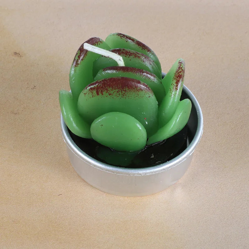 Creative Handmade Aromatherapy Candles Succulent Plants Rose Candles Cactus Home Decoration Ornaments Birthday Gift Lotus Candle