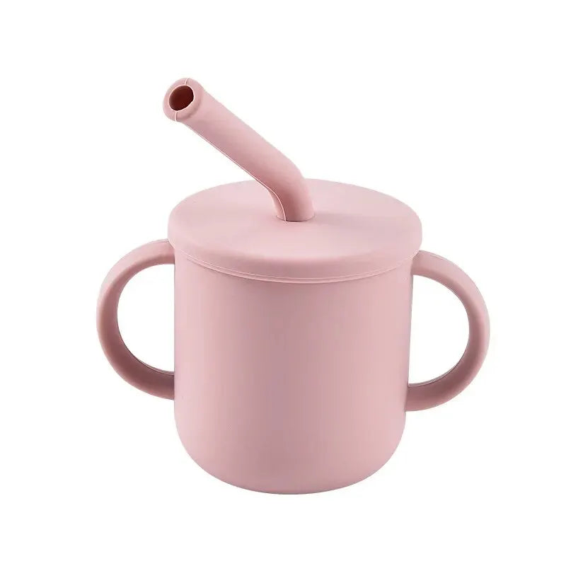 Silicone Cups For Infants And Young Children, Learning And Drinking Water Cups, Double Ear Cups, Endurance Training Cups