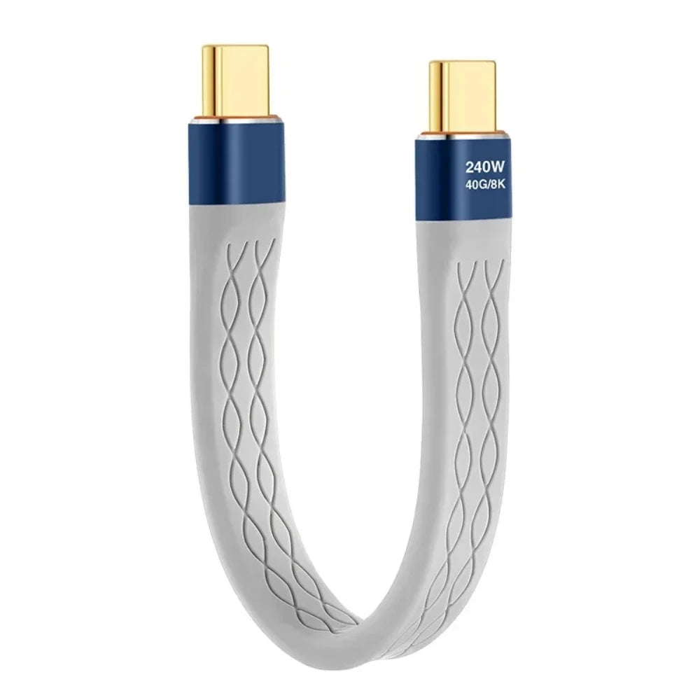 NNBILI USB4 Data Cable 40Gbps USB C to Type C Short Cable PD 240W 8K 60Hz for Thunderbolt 3/4 iPhone 15 Pro Max SSD Power Bank