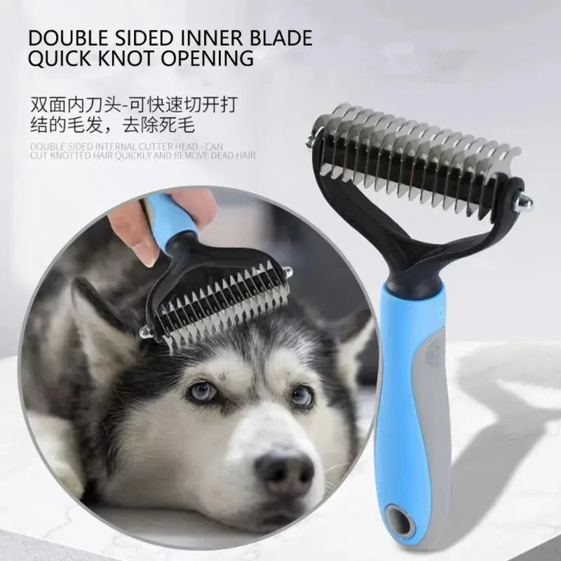 Professional pet brush, two-sided dog brush, cat brush, dog cleaning tools, flying hair lining
