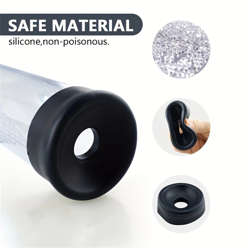 Male Manual Penis Pump Penis Enlarger Negative Pressure Vacuum Pump Big Dick Erection Enhancement Trainer Equipment Adult SexToy