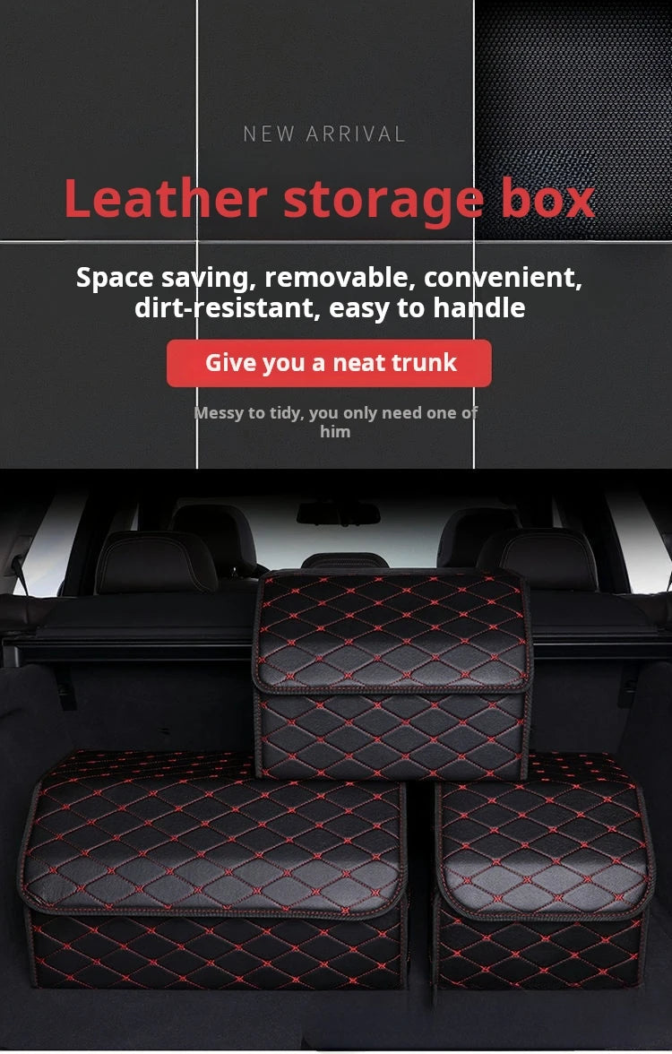 Car Trunk Storage Car Trunk Storage Box Leather Folding And Organizing Box Supplies And Gifts