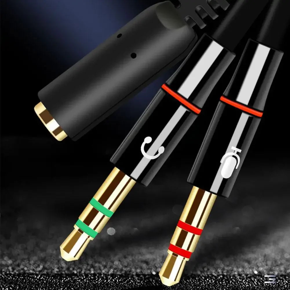 Headphone Microphone Audio Converter Splitter For Computer 3.5mm Female To 2 Dual 3.5mm Male Headphone Mic Audio Y Splitter