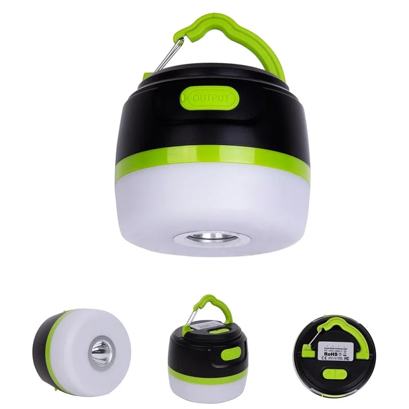 3-in-1 Camping Lantern Power Bank flashlight Spot Light Electric Torch Multifunction Lamp