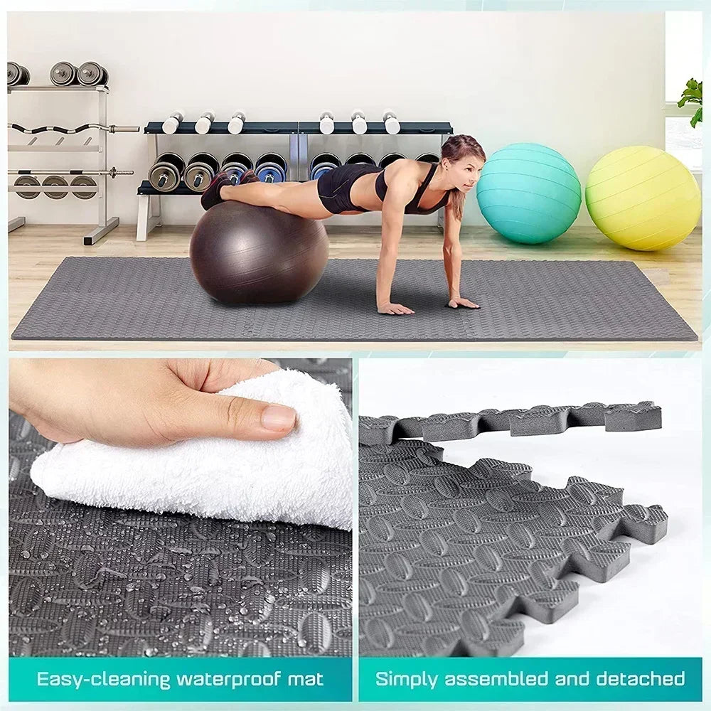 4~20Pcs Puzzle Fitness Mat, Eva Interlocking Foam Floor Tiles for Home Gym, Home Gym Equipment Mat, Non-Slip Floor Mat for Kids