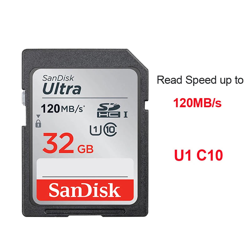 SanDisk SD Card for Camera 100M-200M/s 256GB 128GB 64GB 32GB Memory Card U3 U1 4K Flash Card for Camera Flash Card SDXC SDHC