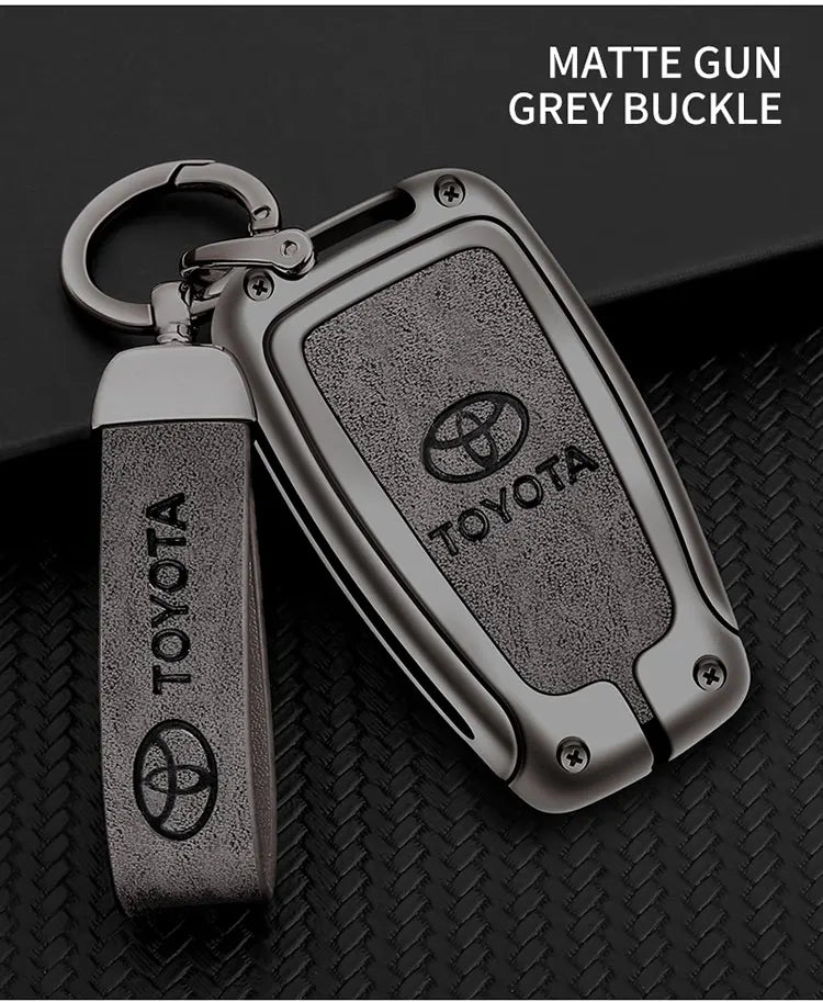 Zinc Alloy Leather Car Smart Remote Key Case Cover Shell For Toyota Corolla Prius Camry CHR C-HR RAV4 Altis Land Cruiser Prado