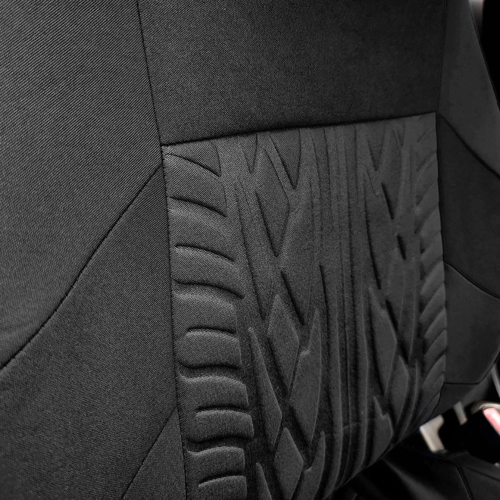 AUTO HIGH Embroidery Car Seat Covers Polyester Universal Fit Most Cars Truck SUV Van Protector - Front Pair