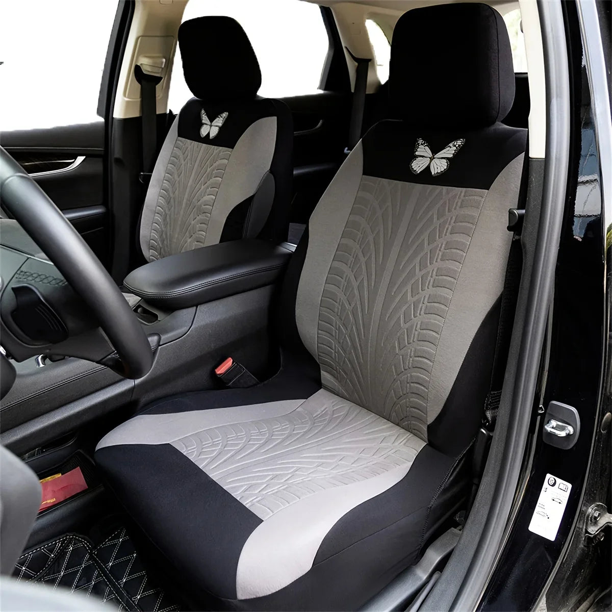 Butterfly Glamour Car Seat Cover Set Premium Bronzing 9-Piece Universal Fit for 5 Seats Fashionable Design Durable Comfortable