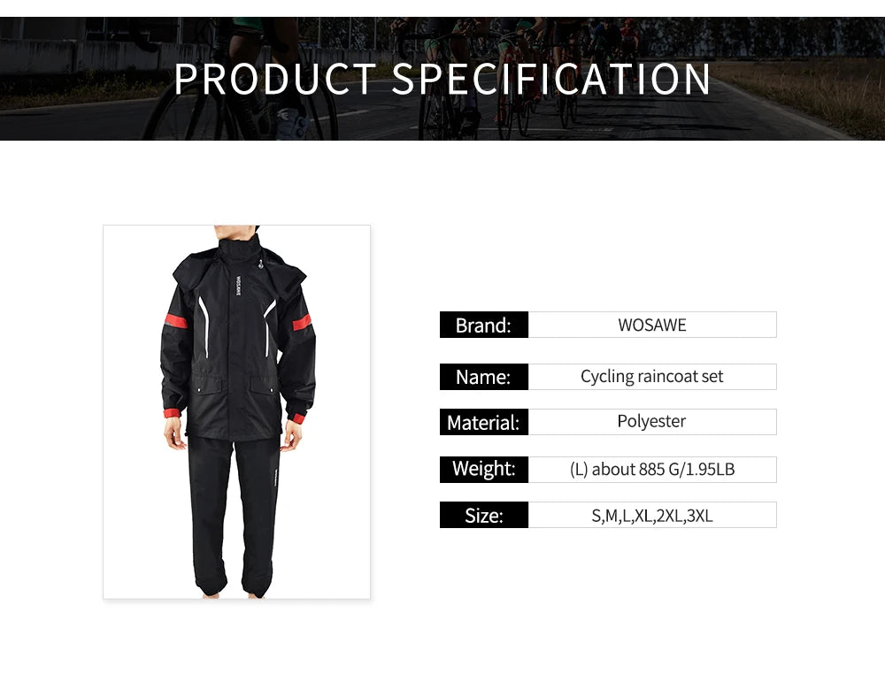 Motorcycle Raincoat Suit Rainstorm Prevention Jacket Pants Camping Hiking Fishing Raincoat Moto Raincoat Motorcyclist Rider Rain